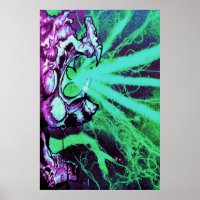 Yeux de laser extraterrestre avec langue de reptil