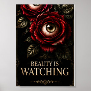 Affiche Yeux de Rose Sombre Gothique Halloween Horreur