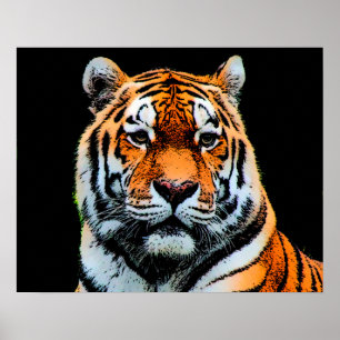Affiche Yeux de tigre motivants