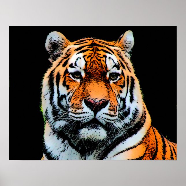 Affiche Yeux de tigre motivants (Devant)