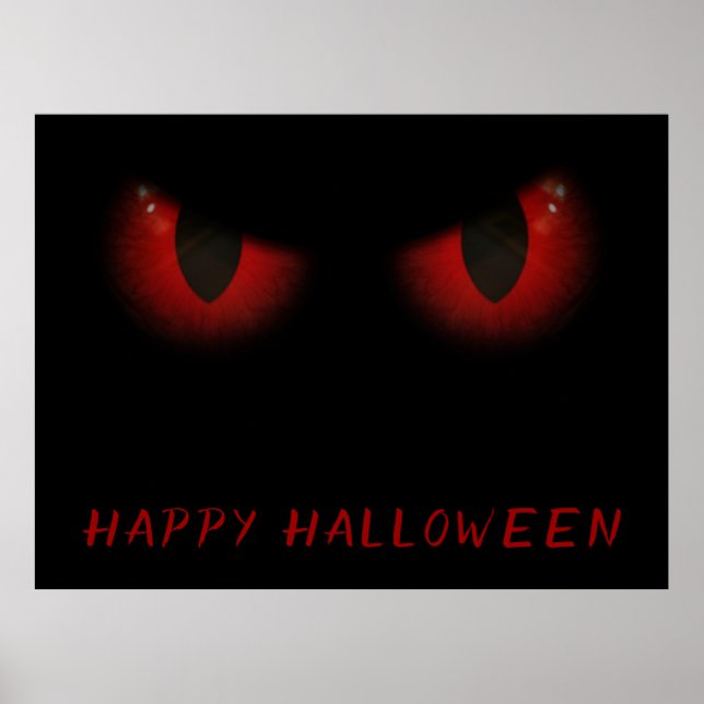 Affiche Yeux rouge d'Halloween effrayant (Devant)