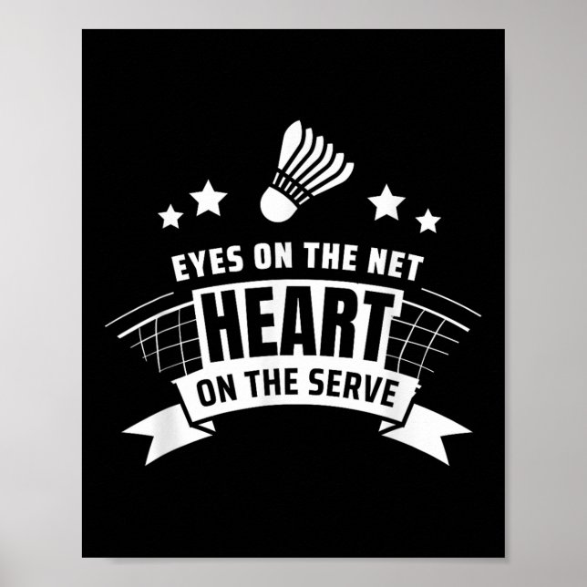 Affiche Yeux Sur Le Coeur Net Sur Le Badminton Serve (Devant)