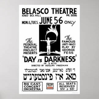 Affiche Yiddish Anti-  Play 1939 WPA