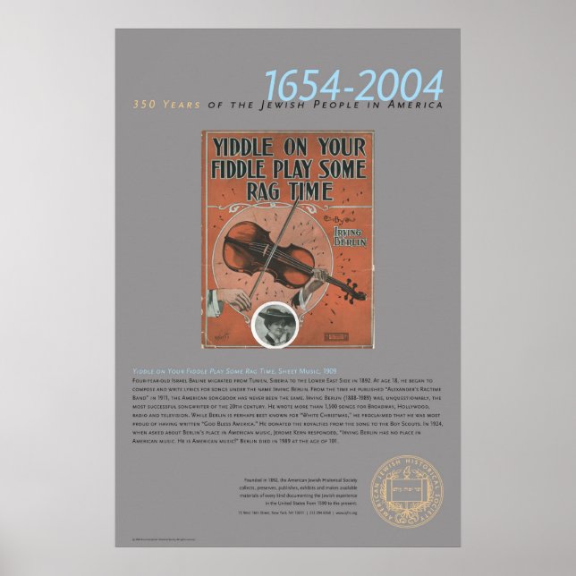 Affiche Yiddle On Your Fiddle..., Sheet Music, 1909 (Devant)