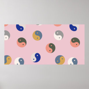 Affiche Yin et yang motif sans faille, spirituel répétable
