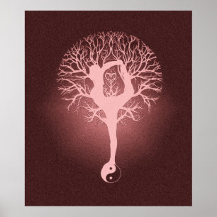 Affiche Yin yang, arbre de vie, yoga, harmonie d'Amelia Ca