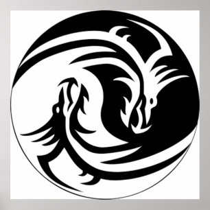 Affiche Yin Yang Dragons