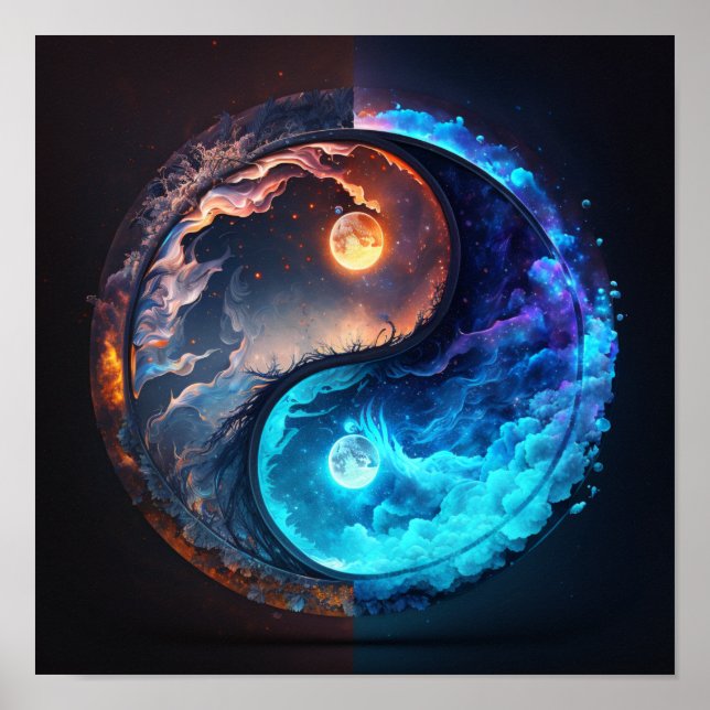 Affiche Yin Yang Magic Design Spirituel Feng Shui (Devant)