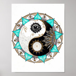 Affiche Yin Yang Mandala