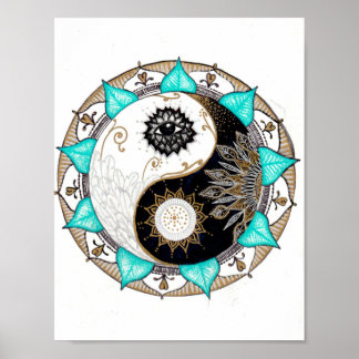 Affiche Yin Yang Mandala