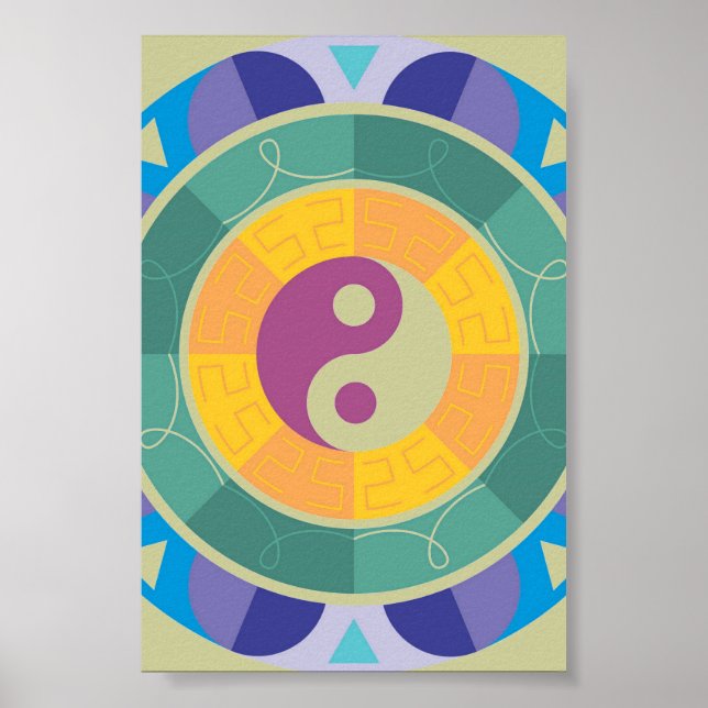 Affiche Yin Yang Motif coloré (Devant)