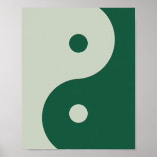 Affiche Yin Yang Sage Green