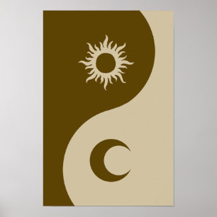 Affiche Yin-yang soleil et lune