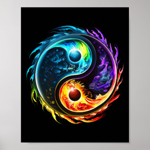Affiche Yin Yang, Taoïsme, Tai Chi, Qi Gong, Polarité, Dua