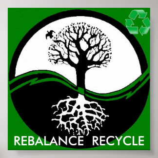 affiche yin yang tree recycle from 14.95