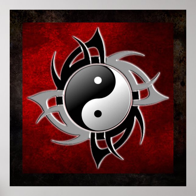 AFFICHE YIN YANG TRIBAL 3D (Devant)