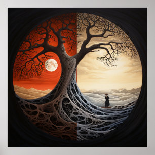 Affiche Yin Yang Trippy Tree