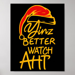Affiche Yinzer Noël Pittsburgh Santa Yinz Mieux Regarder
