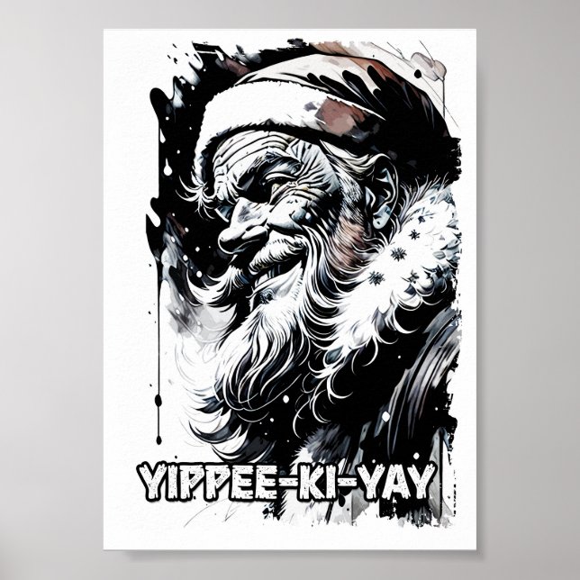Affiche Yippee Ki Yay Funny Citation de Noël Pop Culture (Devant)