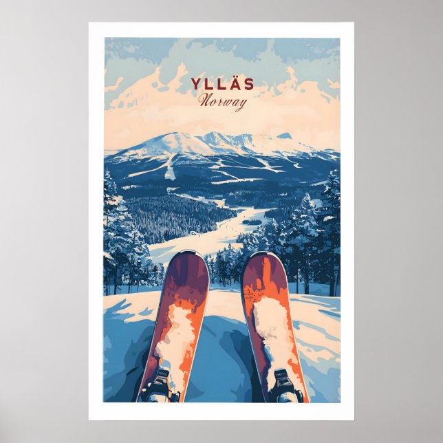 Affiche Ylläs Norvège Ski Art 1 (Devant)