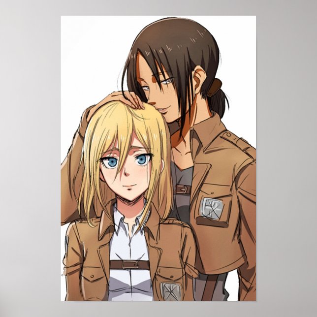 Affiche Ymir Christa Shingeki et Kyojin attaquent Titan (Devant)