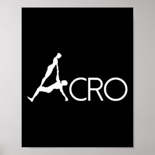 Affiche Yoga Acro Danse Art Boredkoalas Contour Blanc Acro