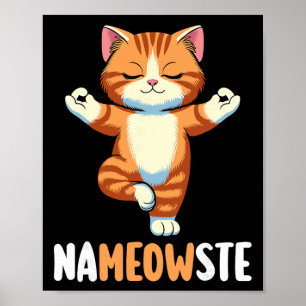 Affiche Yoga Chat Nameowste Méditation Zen Chatons Namaste