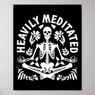 Affiche Yoga de méditation fortement médité Squelette spir