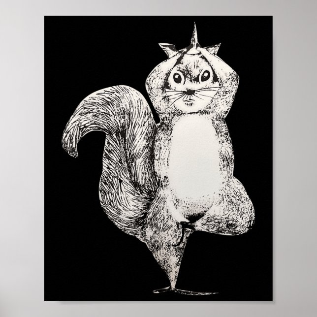 Affiche Yoga Écureuil  (Devant)