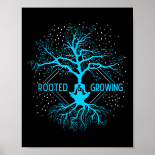 Affiche Yoga Enraciné Et Croissant Arbre De Vie Méditation
