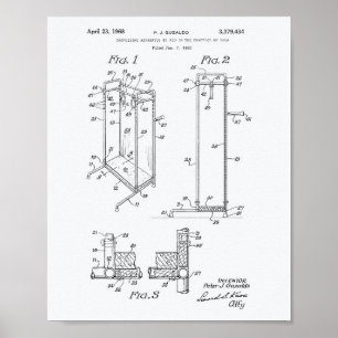 Affiche Yoga Exercising 1968 Patent Art White Paper