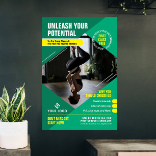 Affiche Yoga Fitness Classes tendance Photo Gym Marketing
