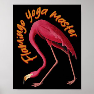 Affiche Yoga Flamant Rose