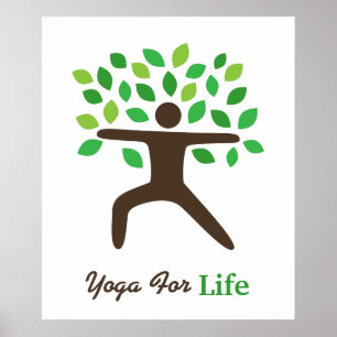Affiche Yoga For Life, Warrior Pose, Tree