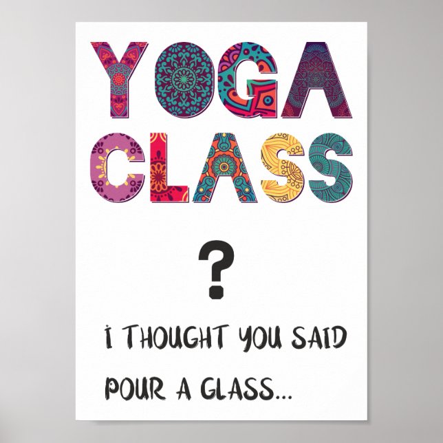 Affiche Yoga Funny Humour Namaste Fun and Laughts Citation (Devant)