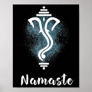Affiche Yoga Ganesha Chakra Namaste Énergie Lotus Karma Om