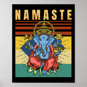 Affiche Yoga - Ganesha - Méditation Spirituelle - Namaste