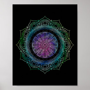 Affiche Yoga Géométrie Sacrée Art Boho Spirituel Yogi 