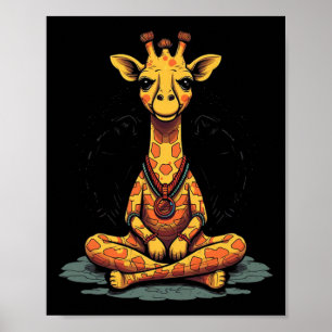 Affiche Yoga Girafe Méditation Pleine Conscience Zen Namas