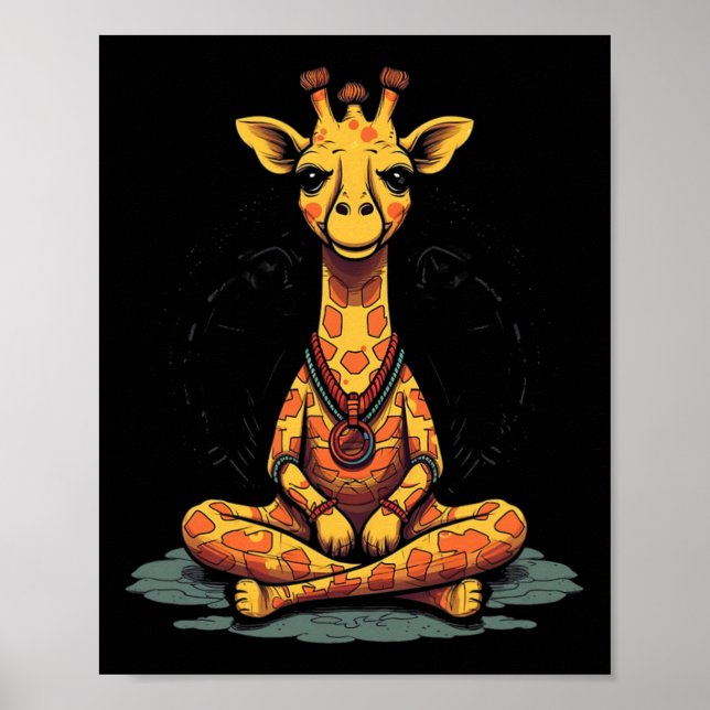 Affiche Yoga Girafe Méditation Pleine Conscience Zen Namas (Devant)