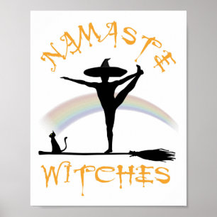 Affiche Yoga Halloween Fierté LGBT - Namasté Sorcières _1