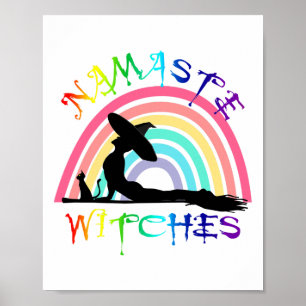 Affiche Yoga Halloween Fierté Lgbt - Sorcières Namasté 