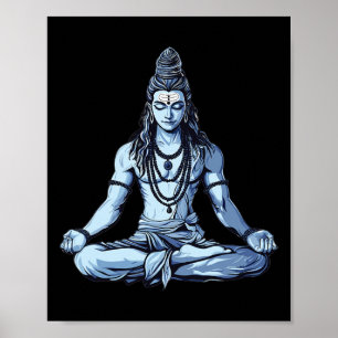 Affiche Yoga inspiré de Shiva Mahadev en position assise p
