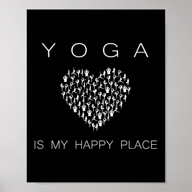 Affiche Yoga Is My Happy Place Insrational Motivational  (Devant)