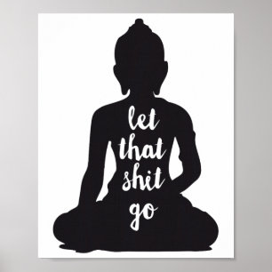 Affiche Yoga Lâchez Prie Méditer Silhouette Bouddha Yoga F