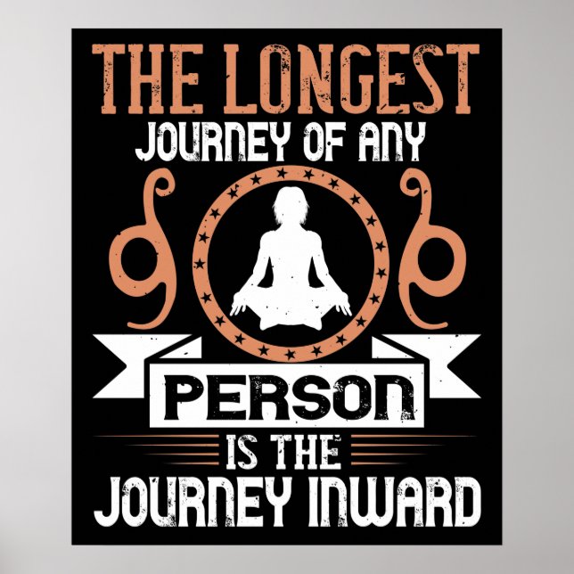 Affiche Yoga - Le plus long voyage est le voyage intérieur (Devant)