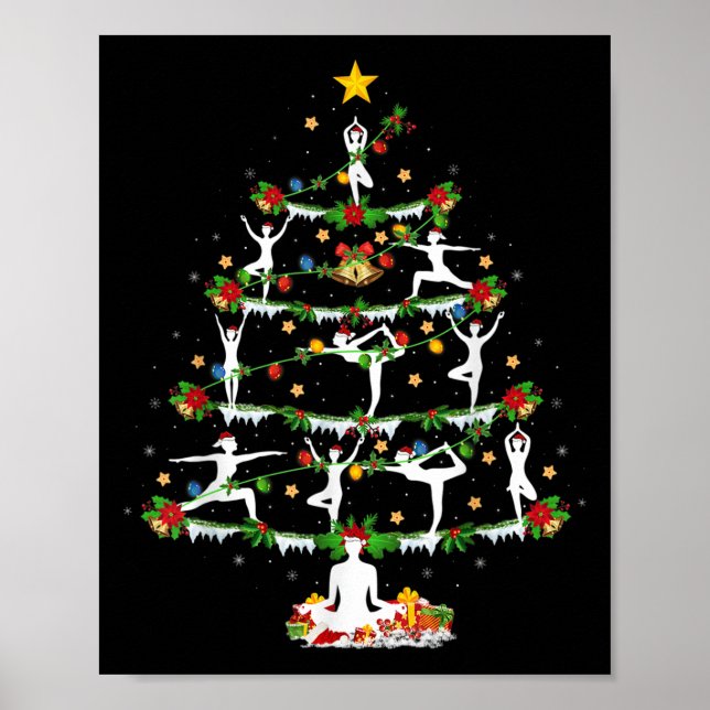 Affiche Yoga Lover Xmas Lighting Yoga Christmas Tree  (Devant)