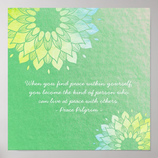 Affiche Yoga Meditation Instructor Gold Mandala Flowers Po (Devant)