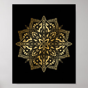 Affiche Yoga Méditation Mandala Fleur de Lotus Spirituel Y