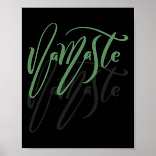 Affiche Yoga, Namasté, Calligraphie Fantaisie